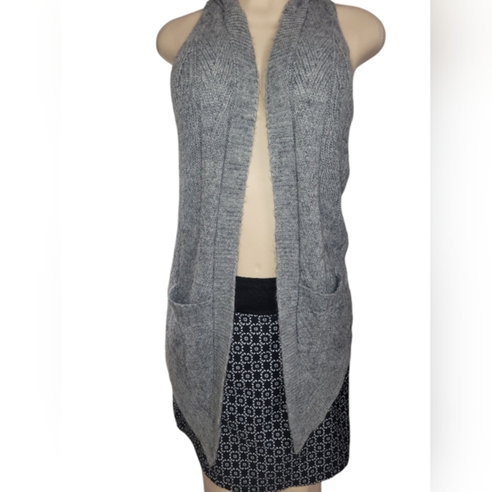 Elegant Gray Hooded Cardigan Guess Size M
